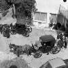 [Aerial view of horse drawn carriages outside Michael Scott's house, Bloomsday, Sandycove, Co. Dublin]
