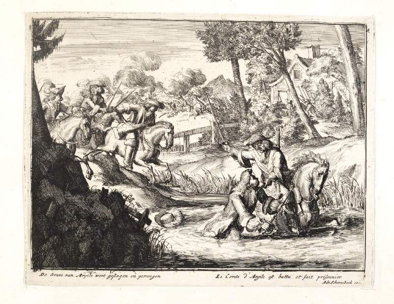 De Grave von Argile wort geslagen en gevangen Le Comte d'Argile est battu et fair prisonnier.