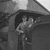 Billie Hughes  & friend on train, Limerick City, Co. Limerick.