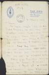 Letter from Padraic Pearse to unknown recipient, concerning St. Enda's school,
