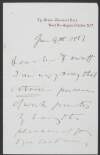 Letter from Albert Bruce-Joy to [Mr. Fauntt?], explaining he will repair everything at a later date due to the pressures of work,