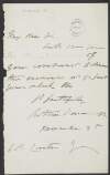 Letter from Arthur Kavanagh, MP, to [G. R. Curtis?], concerning dinner arrangements,