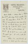 I.iv.1. Letter: from James Joyce, Hotel Belgravia, Grosvenor Gardens Victoria, London S.W.1 to Helen Joyce,
