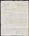 Autograph letter from Laurence Kettle to General Hammond,