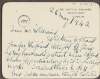Letter card from Maud Griffith to "Mr. Williams" thanking him for the portrait of Arthur Griffith by Lily Williams,