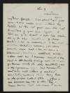 Letter from W. B. Yeats, Glasgow, Scotland, to George Yeats,