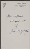 Handwritten note from Owen Sheehy Skeffington,