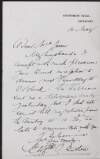 Letter from Lady Elizabeth Butler to Alice Stopford Green regarding a dinner invitation,
