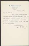 Letter from William Thomas (W. T.) Stead, Mowbray House, Norfolk St. Strand, London, to John Redmond, congratulating him on his dinner party the previous night,